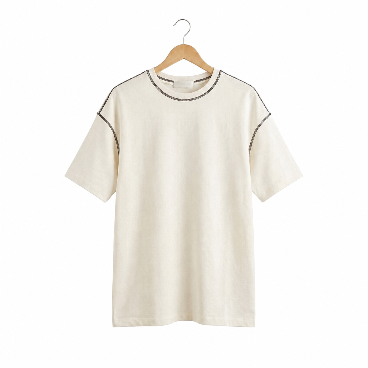 WEELZ Contrast-Stitch Cotton T-Shirt & Shorts Set - White - view 3