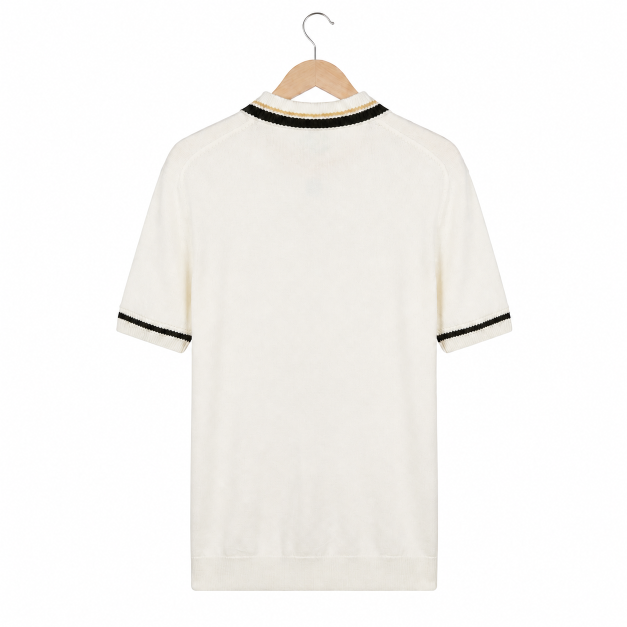 WEELZ Contrast-Trim Zip Knit Polo â€” Off-White - Off-White - view 3