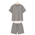 WEELZ grey cotton T-shirt and shorts set – hanger front