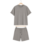 WEELZ grey cotton T-shirt and shorts set – hanger front