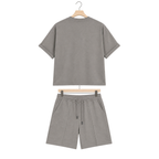 WEELZ grey cotton T-shirt and shorts set – hanger back