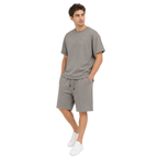 WEELZ grey cotton T-shirt and shorts set – model look 3