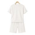 WEELZ off-white cotton T-shirt and shorts set – hanger front