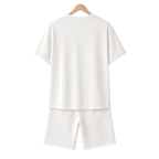 WEELZ off-white cotton T-shirt and shorts set – hanger back