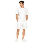 WEELZ off-white cotton T-shirt and shorts set – model look 1