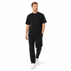 WEELZ melton crew-neck T-shirt and trousers set in Black — model look 3