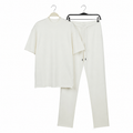 WEELZ melton crew-neck T-shirt and trousers set in Off-White — hanger front