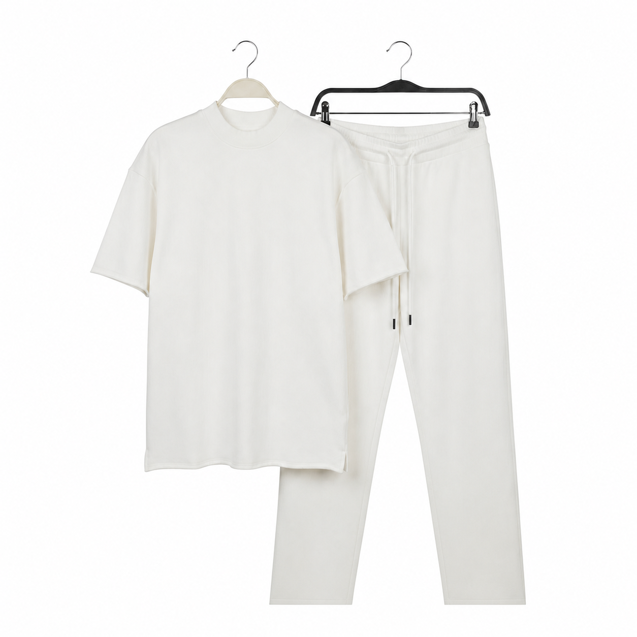 WEELZ Cotton Crew-Neck T-Shirt & Pants Set - Off-White - view 1