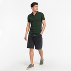 WEELZ Relaxed-Fit Denim Shorts — Black styled model view 3