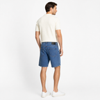 WEELZ Relaxed-Fit Denim Shorts in Classic Blue — model back