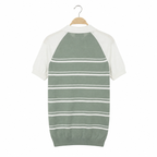 WEELZ Raglan Stripe Zip Knit Polo - Mint & White - view 2