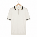 WEELZ Contrast-Trim Zip Knit Polo â€” Off-White - Off-White - view 1
