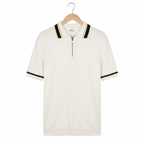 WEELZ Contrast-Trim Zip Knit Polo â€” Off-White - Off-White - view 1