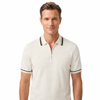 WEELZ Contrast-Trim Zip Knit Polo â€” Off-White - Off-White - view 2