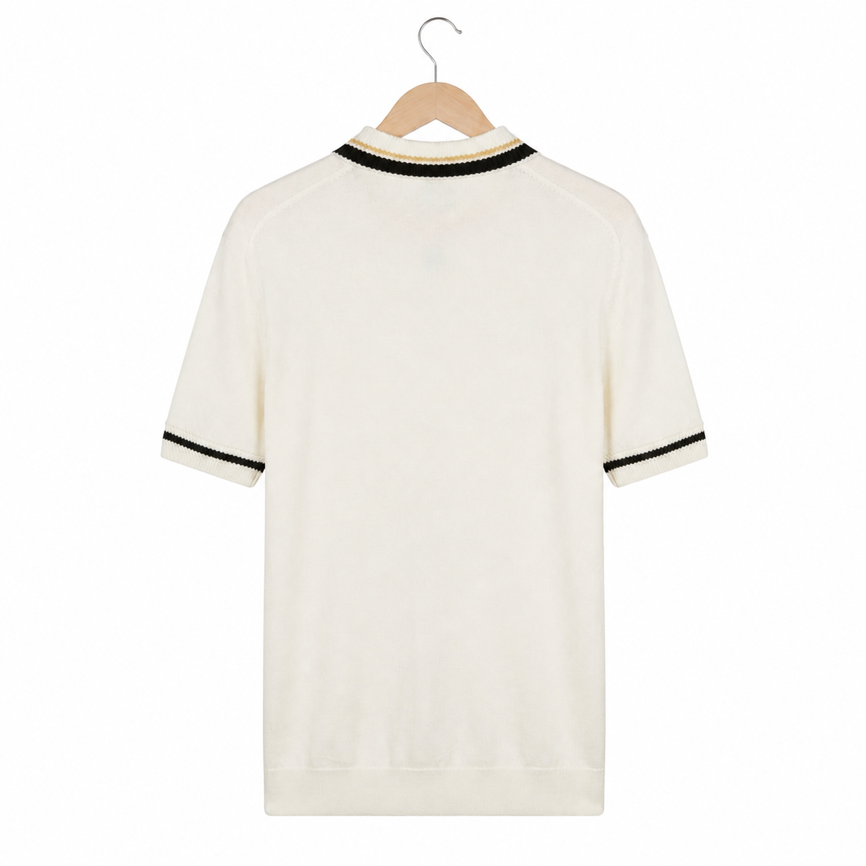 WEELZ Contrast-Trim Zip Knit Polo â€” Off-White - Off-White - view 3