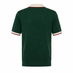 WEELZ Contrast-Collar Button Knit Polo - Forest Green - view 2