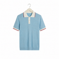 WEELZ Contrast-Collar Button Knit Polo - Sky Blue - view 1