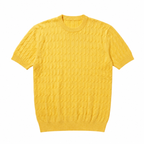 WEELZ Cable-Knit Crew Neck T-Shirt â€” Yellow - Yellow - view 1