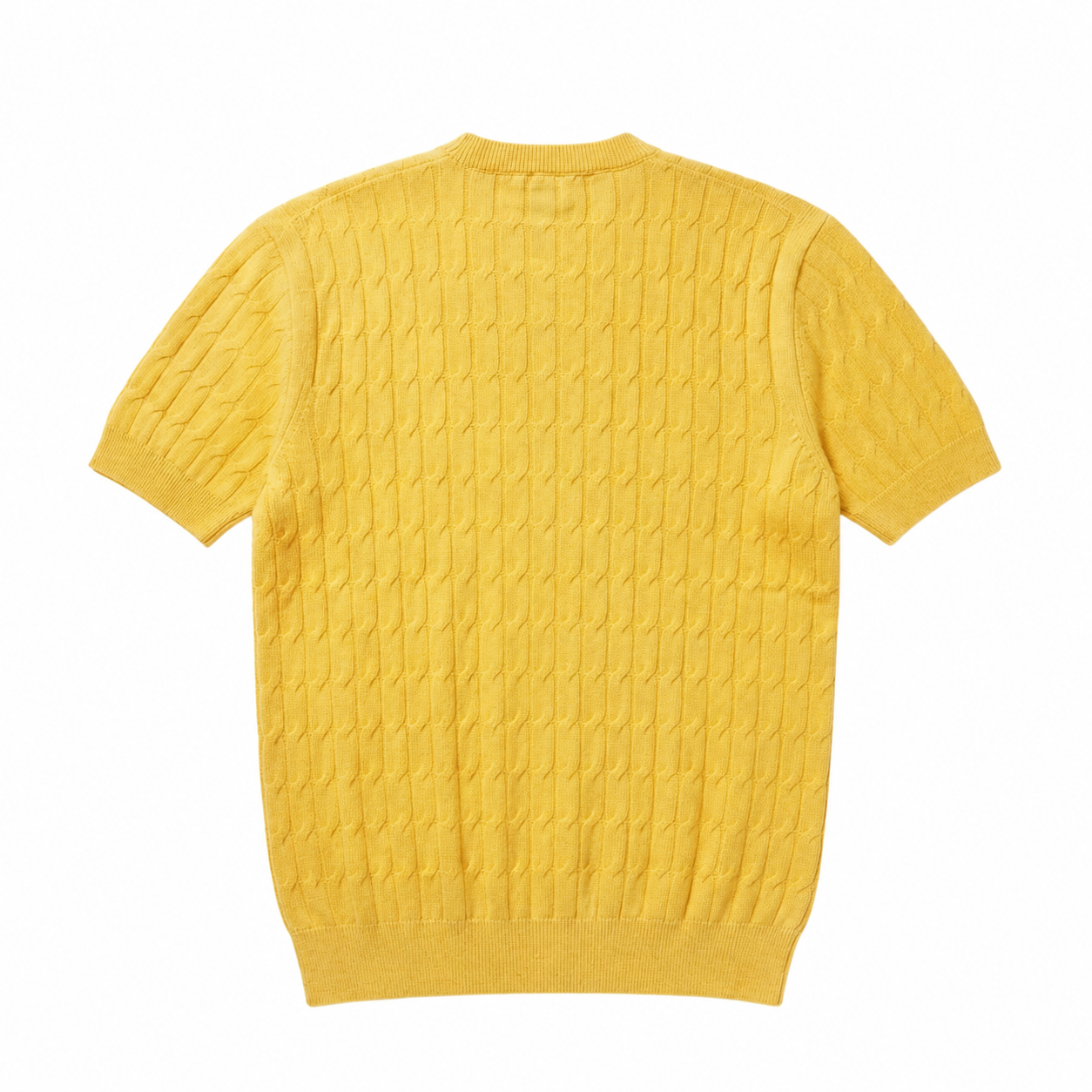 WEELZ Cable-Knit Crew Neck T-Shirt â€” Yellow - Yellow - view 2