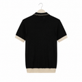 WEELZ Geometric-Collar Zip Knit Polo â€” Black - Black & Cream - view 1