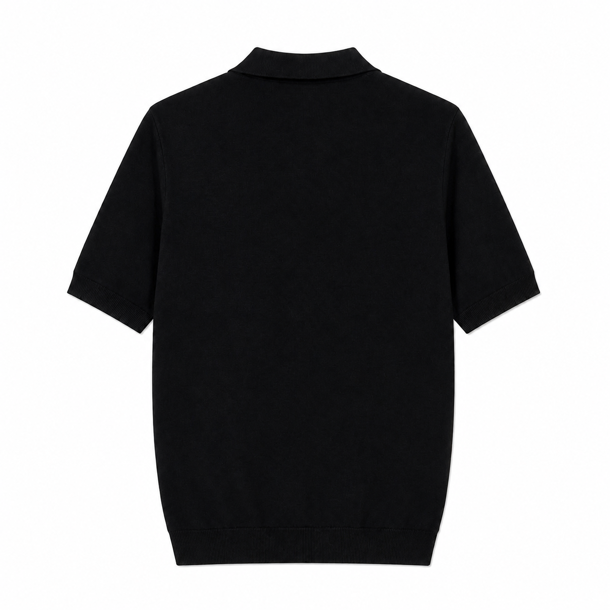 WEELZ Vertical Stripe Zip Knit Polo â€” Black - Black & White - view 2