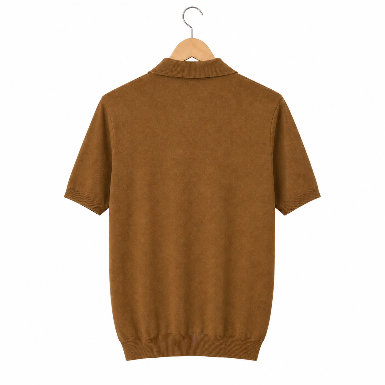 WEELZ Fine Stripe Zip Knit Polo - Brown - view 3