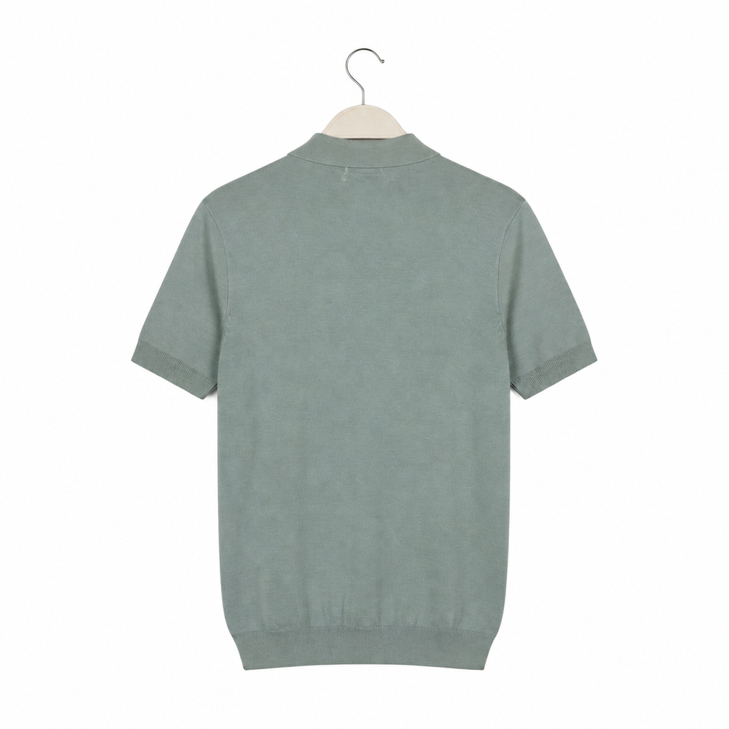 WEELZ Fine Stripe Zip Knit Polo - Mint - view 2