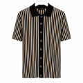 WEELZ Striped Button-Through Knit Shirt - Black & Tan - view 1