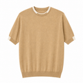 WEELZ Contrast-Trim Crew Neck Knit T-Shirt - Beige - view 1