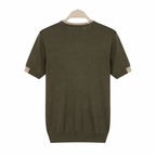 WEELZ Contrast-Trim Crew Neck Knit T-Shirt - Olive - view 3
