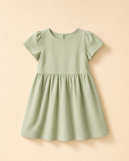 WEELZ girls' cotton dress in sage green