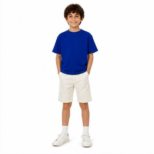 تيشيرت أطفال Box Fit — أزرق ملكي