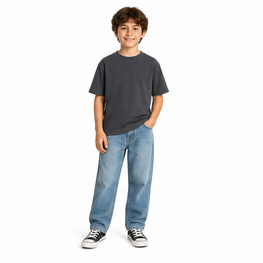 WEELZ Kids Box Fit T-Shirt Gray styled look two