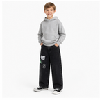 WEELZ Kids Dinosaur Embroidered Wide-Leg Jeans — Black — styled look 2