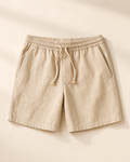WEELZ linen blend summer shorts in sand