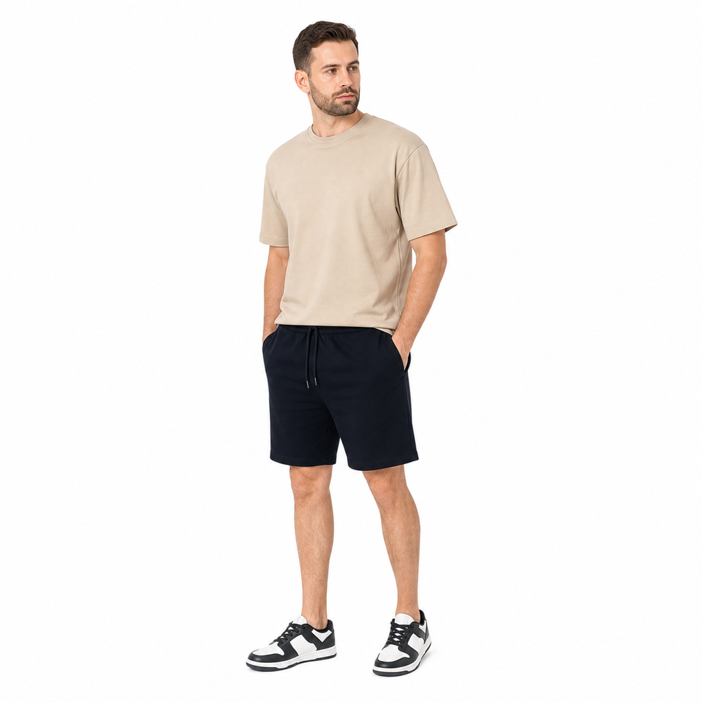 WEELZ Melton Jersey Shorts — Black — model look 1