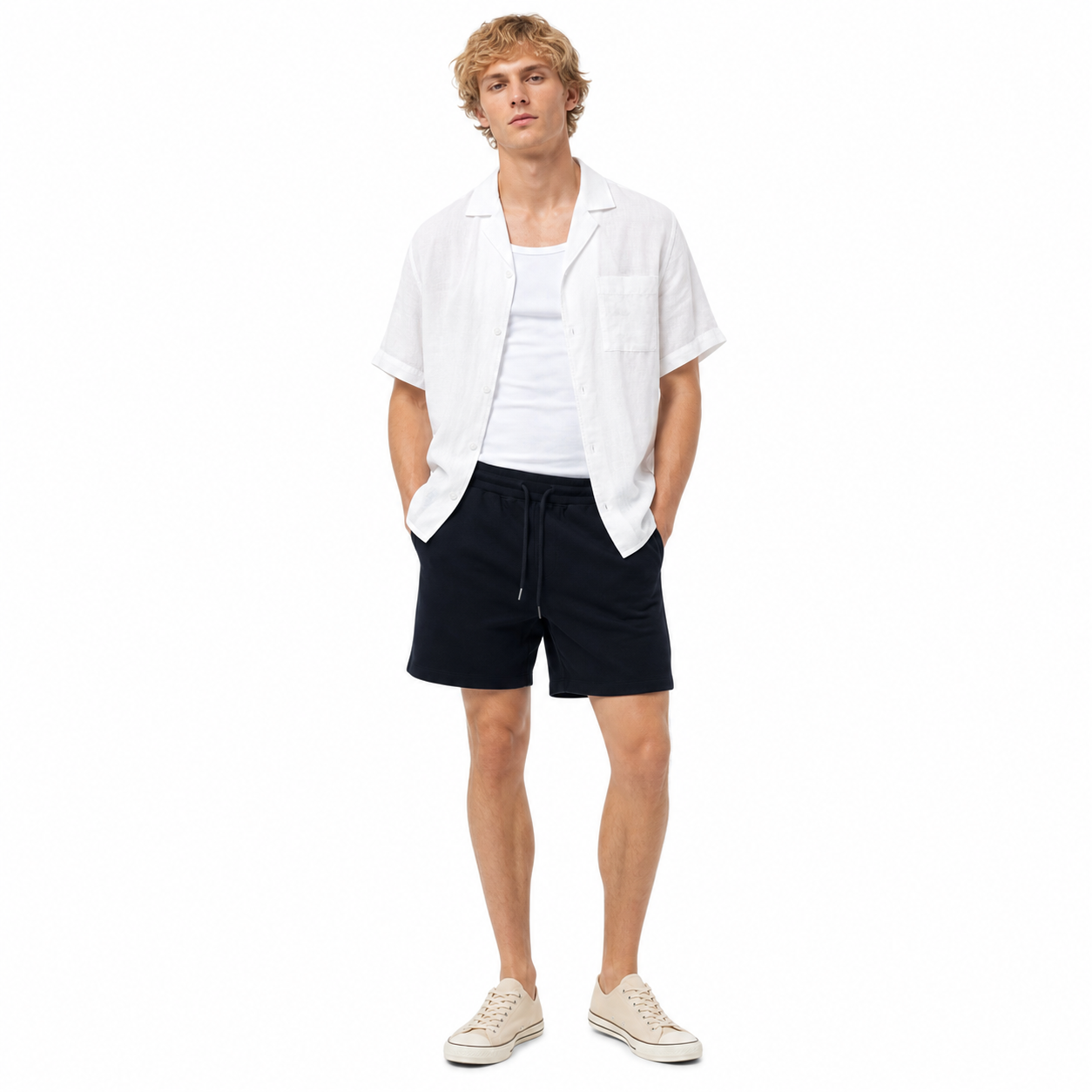 WEELZ Melton Jersey Shorts — Black — model look 2
