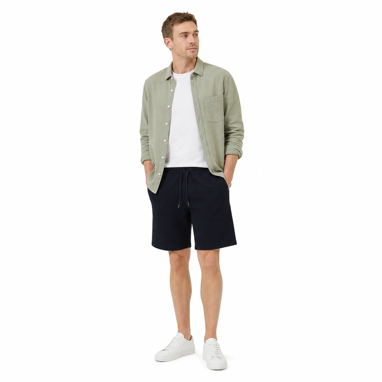 WEELZ Melton Jersey Shorts — Black — model look 3