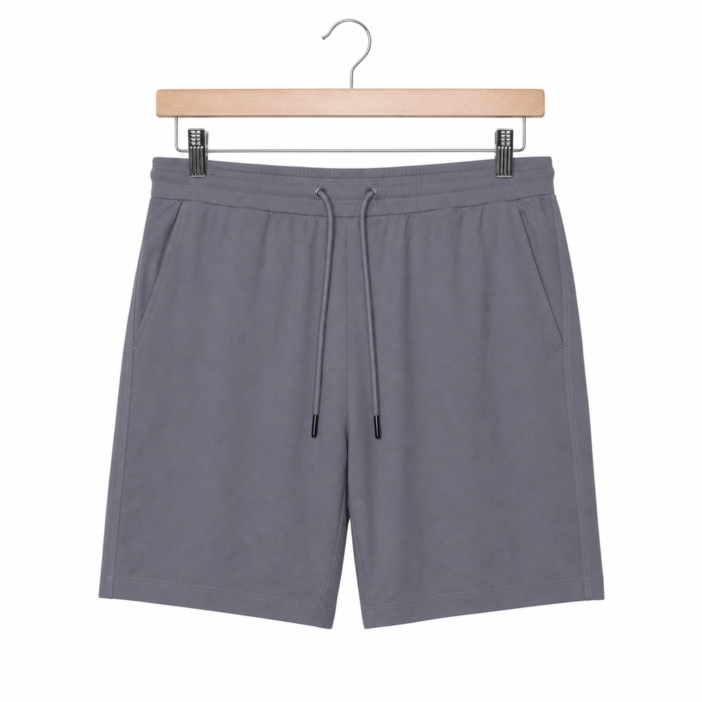 WEELZ Melton Jersey Shorts — Grey — front product on hanger