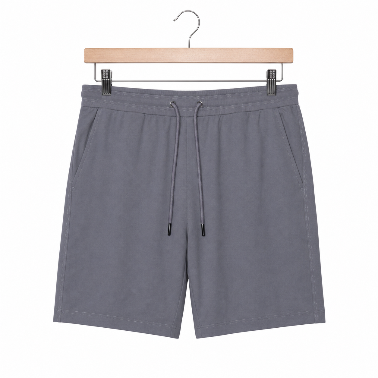 WEELZ Melton Jersey Shorts — Grey — front product on hanger