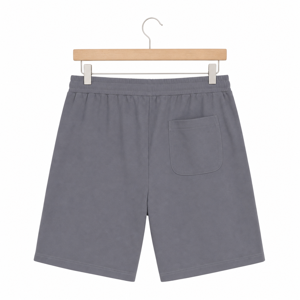 WEELZ Melton Jersey Shorts — Grey — back product on hanger