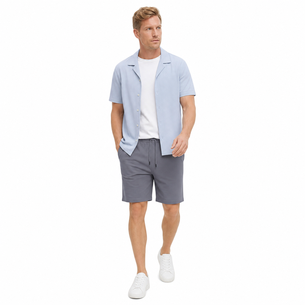 WEELZ Melton Jersey Shorts — Grey — model look 1