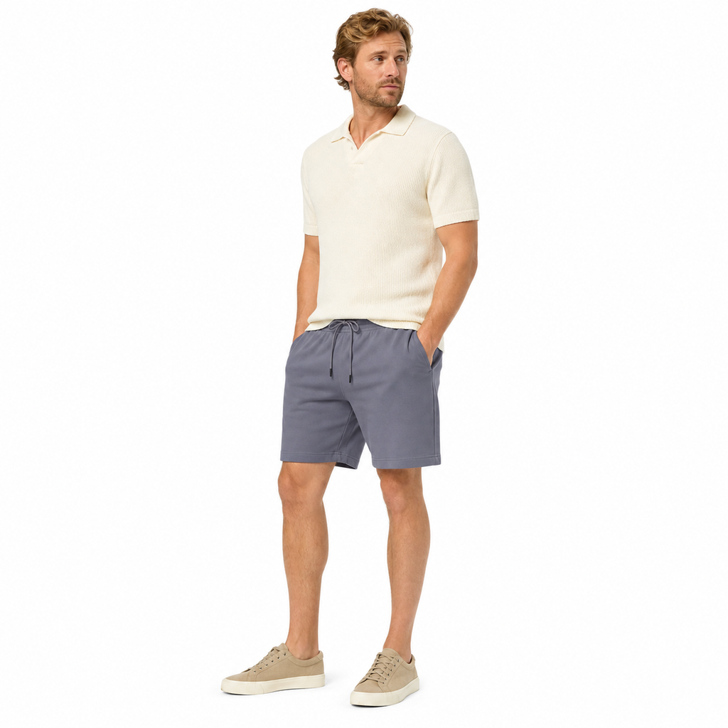 WEELZ Melton Jersey Shorts — Grey — model look 3