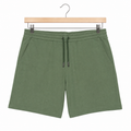 WEELZ Melton Jersey Shorts — Olive Green — front product on hanger