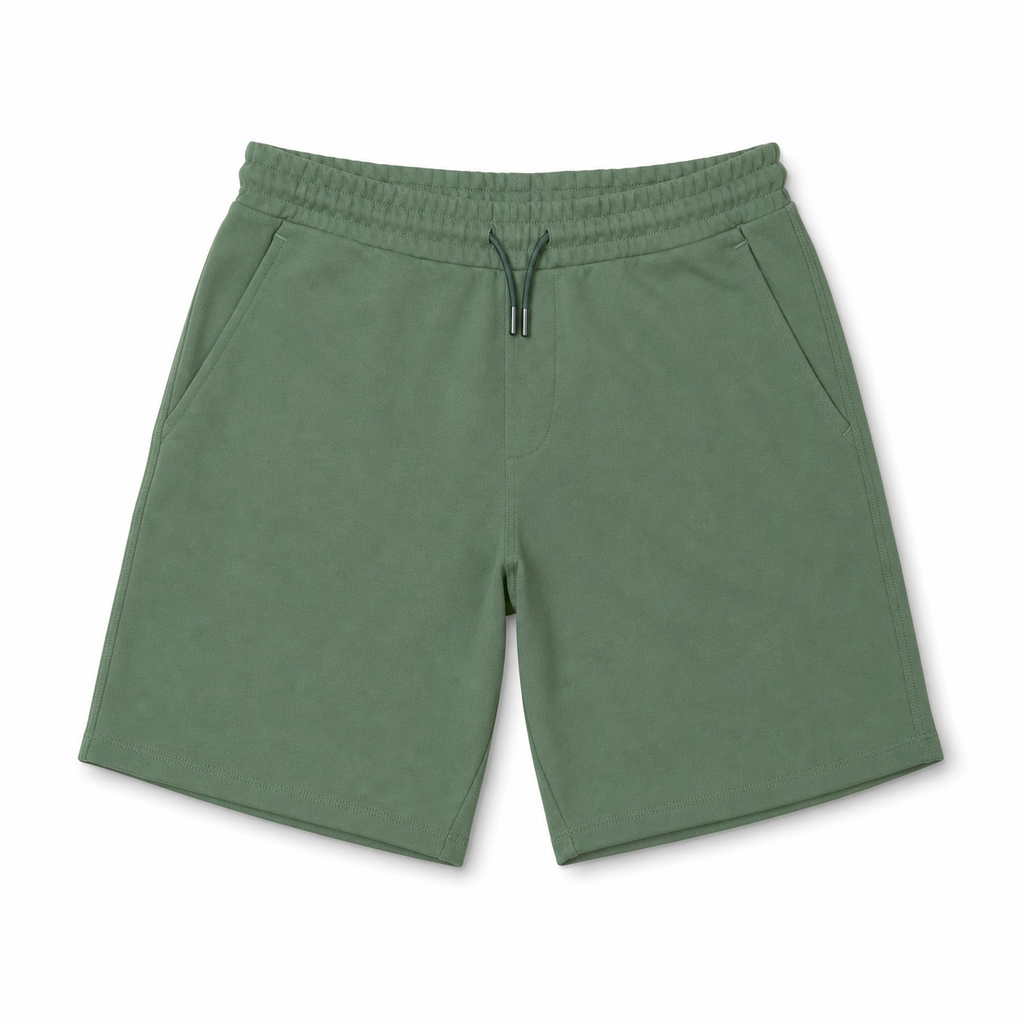WEELZ Men’s Melton Jersey Shorts — Olive Green product view