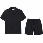 WEELZ Soft Camp-Collar Shirt & Shorts Set - Black - view 2