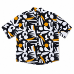 WEELZ Printed Hawaii Short-Sleeve Shirt — Black & White Floral product view