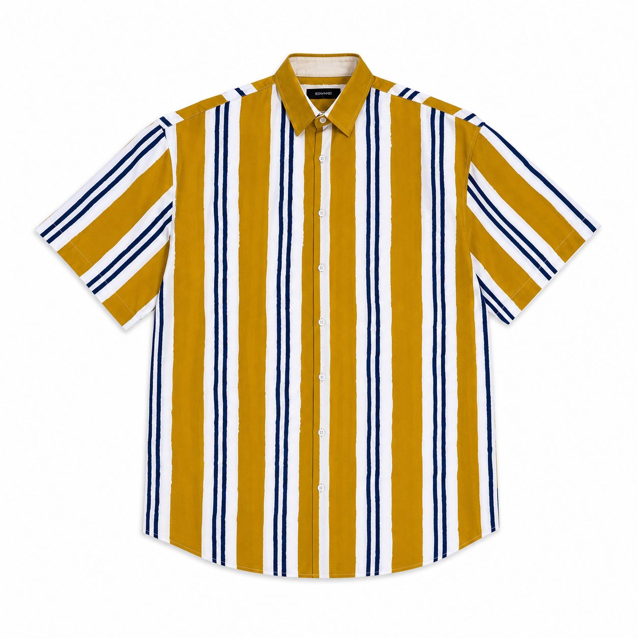 WEELZ Printed Hawaii Short-Sleeve Shirt — Mustard Stripe product view