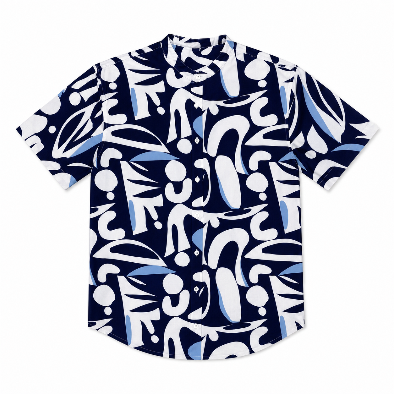 WEELZ Printed Hawaii Short-Sleeve Shirt — Navy & Sky Blue product view