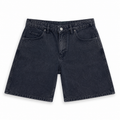WEELZ Relaxed-Fit Distressed Denim Shorts — Black product view